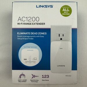 Linksys RE6350 AC1200 Dual-Band WiFi Range Extender up‎ to 2K SqFt White NEW